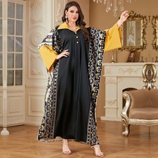 Muslim Batwing Sleeve Kaftan Dubai Women Long Dress Abaya Evening Robe Arab Gown