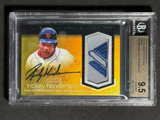 2018 Topps Dynasty RICKEY HENDERSON Brand Logo Auto Patch Gold #d 1/1 BGS 9.5/10