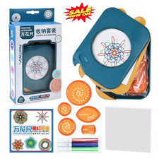 Spirograph Deluxe Tin Set Draw Spiral Designs Interlocking Toys Gears Wheels 9x