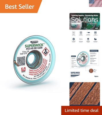 Reliable 5  No Clean Super Wick with Oxide-Free Copper - Perfect for PCBs