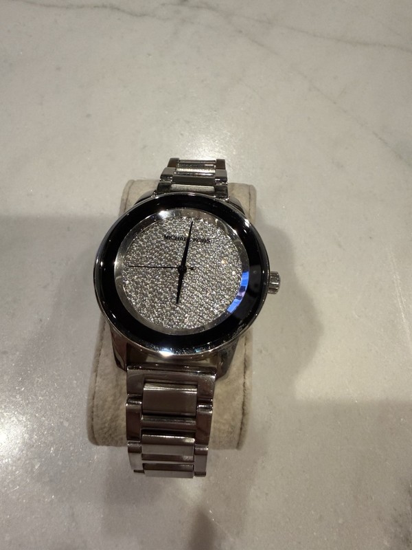 MICHAEL KORS MK5996 KINLEY PAVE CRYSTALS SILVER STRAP WATCH
