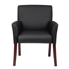 Boss Box Arm Guest Chair W/Mahogany Finish