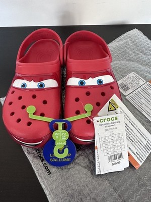CROCS Disney Pixar CARS Lightning McQueen LIGHT UP M8/W10 Women 10 Men 8 NEW