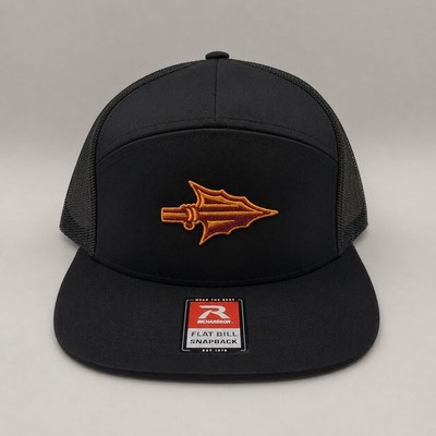 FSU Seminoles Inspired Richardson 168 Black Flat Bill Hat Custom Embroidered