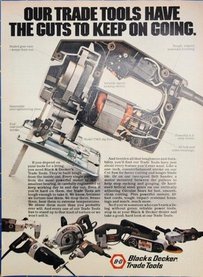 1980 Black & Decker Trade Tools Vintage Magazine Print Ad - Garage collectors