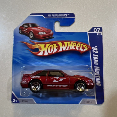 2010 Hot Wheels Red '92 Ford Mustang NITTO HW Preformance SHORT