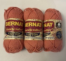 Bernat Handicrafters Cotton Yarn Old Rose - 3 Skeins