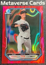 2026 Bowman Chrome Thomas White Red Lava Refractor 5/5 Miami Marlins Prospect