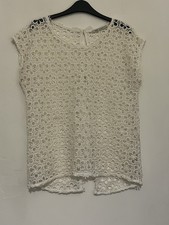 Next Cream Ivory Crochet Lace Top Size 12