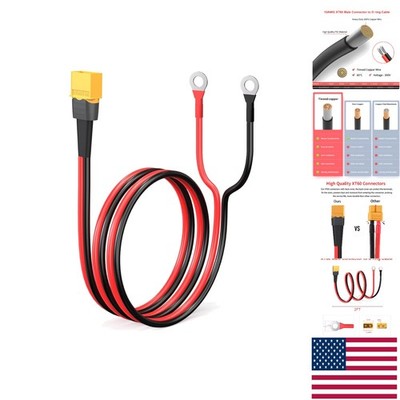 High-Performance 10AWG XT60 Connector Cable - 2FT for Portable Power Systems