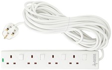 PRO ELEC PELB1942 4 Gang Switched Surge Protected Extension 10 Metre, White