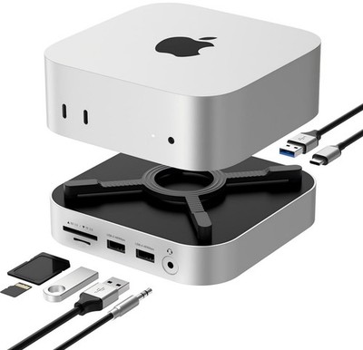 NOVOO Mac mini M4 Dock SSD NVMe Gehäuse USB C Hub Ständer - All-in-One 10Gbps...