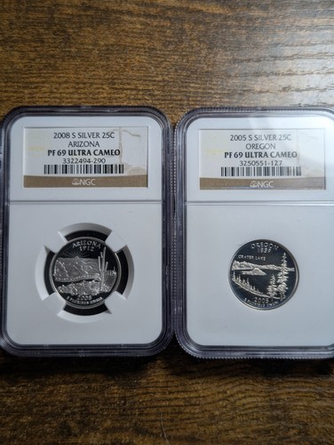 Silver State Quarters Arizona & Oregon- NGC PF69 ULTRA CAMEO