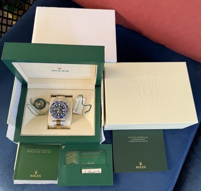 Rolex Submariner Date 41mm Bluesy Sunburst Dial Two-Tone Box & Papers