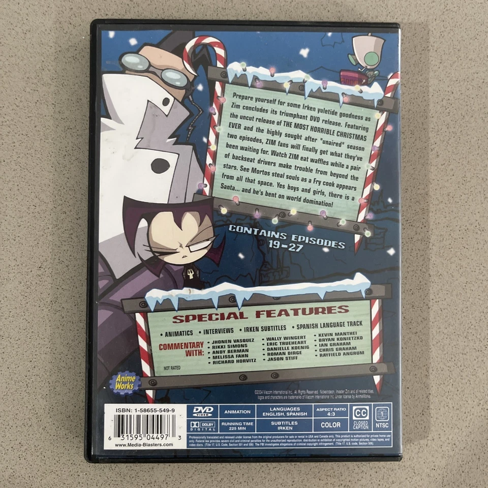 Invader Zim - Vol. 3: Horrible Holiday Cheer (DVD, 2004, 2-Disc Set) - Image 2 of 4