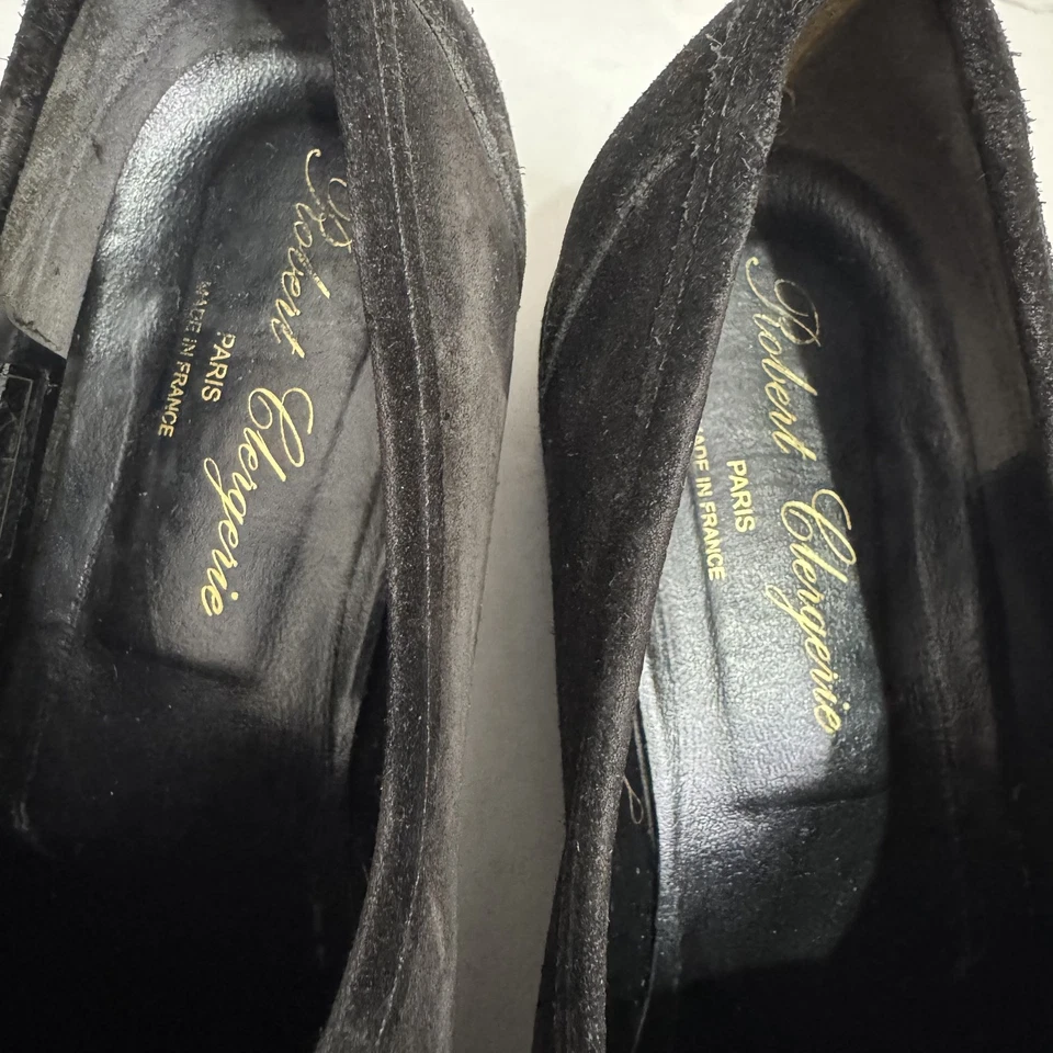 Robert Clergerie Shoes Womens Size 8.5 Black Suede Loafer Made in France Elegant - Image 3 of 4