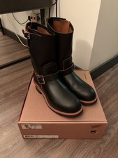 Red Wing #2966 Engineer Boots Black Klondike Leather US Size 8D
