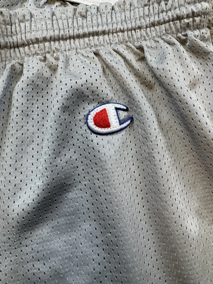 复古 Champion Carolina Panthers 男式短裤大号网眼健身房训练 80 年代 90 年代 — 第 4/4 张图片