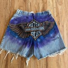 #001 - Vintage Harley Davidson Airbrushed Esprit Denim Cutoff Shorts — photo 1