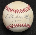 EDDIE MATHEWS Signed 512 HOME RUNS Official Baseball-HOF-MILWAUKEE BRAVES-JSA