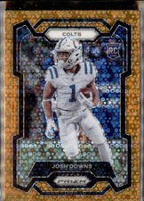 2023 Prizm Football Orange Disco Josh Downs Colts #345 Rookie Card. rookie card picture