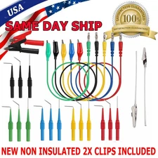 24Pcs Automotive Back Probe Kit Multimeter Test Leads Alligator Clips Wire Tool