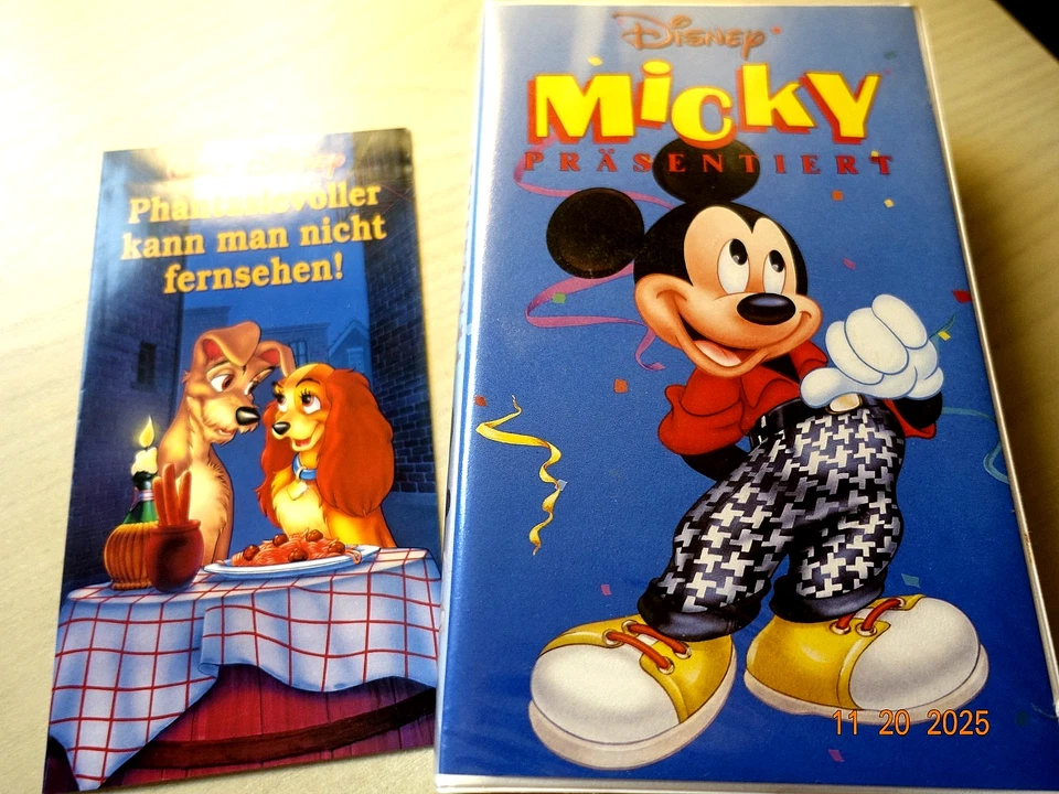 Disney Cartoon Classics Micky präsentiert VHS Kassette in Hülle plus Werbeblatt