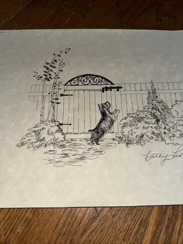 Silky Terrier Yorkshire Australian Garden Gate Lester Club of America Print ❤️