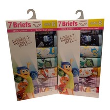 2X Disney Pixar Inside Out 2 Girls Briefs Underwear Size 8 100 Cotton 14 Pack