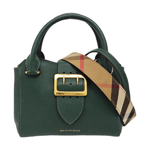 BURBERRY Buckle Handbags Leather Green Free Shipping | Duties Paid