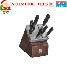 ZWILLING Four Star 7-pc, Self-Sharpening Knife Block Set, silver-black