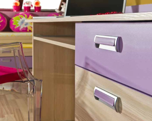 Komplett Jugendzimmer Kinderzimmer Set Kleiderschrank Kommode Schreibtisch Neu - Bild 3 von 4