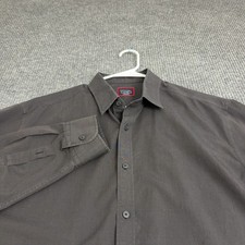UNTUCKit Button Up Men XL Charcoal Cotton Relaxed Fit Wrinkle Free Casual Modern