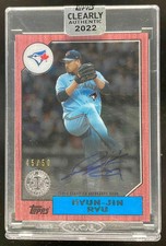 2022 Topps Clearly Authentic 1987 Baseball Red #87TBA-HR Hyun-Jin Ryu Auto /50