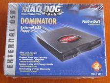 External USB Floppy Drive Mad Dog Multimedia Dominator MD-ED1F 1.4MB New SEALED