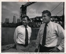 Foto de prensa 1991 Gerry Weiman y Dan Moore, desarrolladores izquierdos de Whisky Island