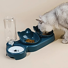 3-in-1 Cat Bowl Station  15  Neck-Safe Tilt  Self-Filling 500ML Water  BPA-Fr