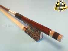 SILVER PERNAMBUCO Viola Bow with Abalone Shell Frog  4/4  God Mongolian Horse Hair