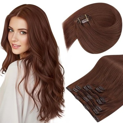Sunny Hair Dark Auburn 24'' Clip In Hair Extensions Human double weft remy woman