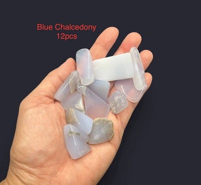 Blue CHALCEDONY Stones From Turkey 12pcs 98.2g Total  RARE!!