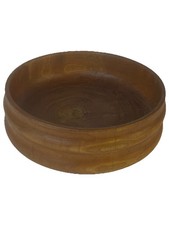 Vintage Hand Turned Wooden Bowl Shows Wood Grains Made Out Of Single Wood Piece