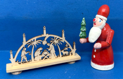 Weihnachtsmann Lichterbogen Erzgebirge DDR Miniaturen ideal f. Puppenstube /P9