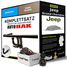 Für JEEP Grand Cherokee WJ,WG Anhängerkupplung abnehmbar +eSatz 7pol uni 99- AHK