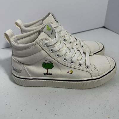 Peanuts x Cariuma shoes Oca Mid Top Snoopy Skateboard Off White Canvas Women 6.5