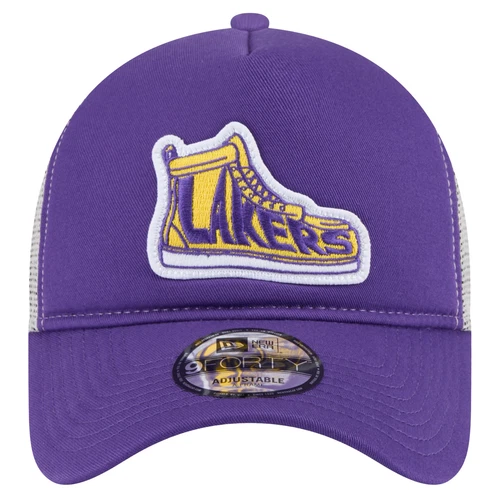 Men's New Era Purple Los Angeles Lakers Victory Grove Vintage Sneaker Trucker - Picture 2 of 6