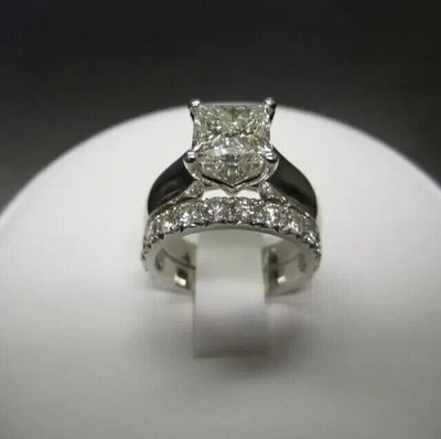 4,00 ct Princess Cut Lab Created Diamant 925 Sterlingsilber Braut Ring Band