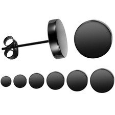 pairs Black Surgical Steel Hypoallergenic adjustable Stud Earrings