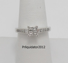 1/2CT Princess Diamond Solitaire Engagement Wedding Bridal Ring 14K White Gold