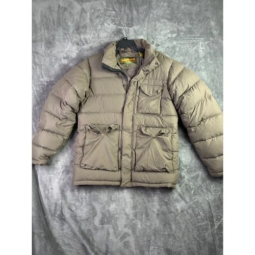 Timberland Puffer Jacket Mens Small Olive Green Good Weathergear Down Fill Coat - product listing photo