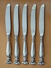 5 – Wallace Sterling Handle Romance of The Sea 9 3/4" Butter Knives 500 grams!